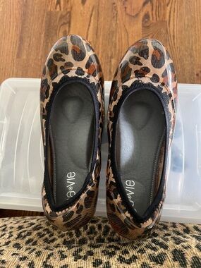 Javie Leopard Print Women’s Ballet Flats - Brown/Black